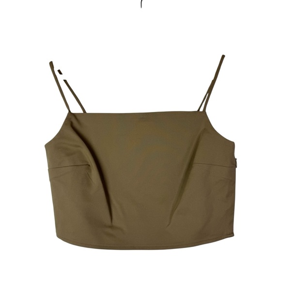& Other Stories Light Brown Square Neck Crop Tank Top 2 - Picture 1 of 5